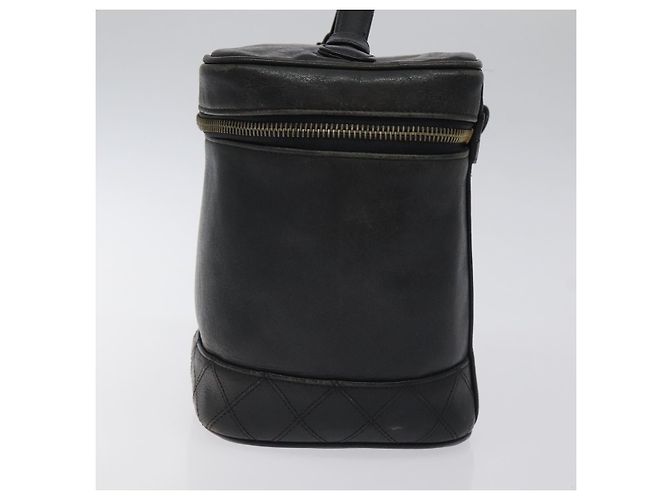 CHANEL Vanity Pouch in pelle di agnello nera con CC dorato Auth bs26985 Nero D'oro - vista 4
