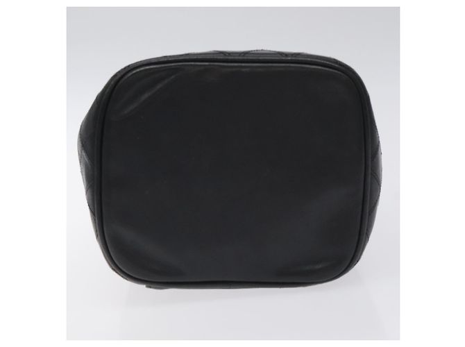 CHANEL Vanity Pouch in pelle di agnello nera con CC dorato Auth bs26985 Nero D'oro - vista 9