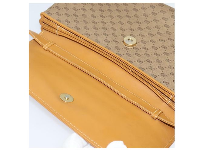 Gucci Borsa a Spalla Micro GG Supreme PVC Beige Oro 004 106 0024 Auth ki5768 D'oro - vista 14
