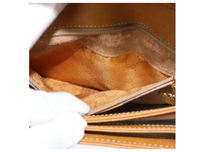 Gucci Borsa a Spalla Micro GG Supreme PVC Beige Oro 004 106 0024 Auth ki5768 D'oro - vista 21