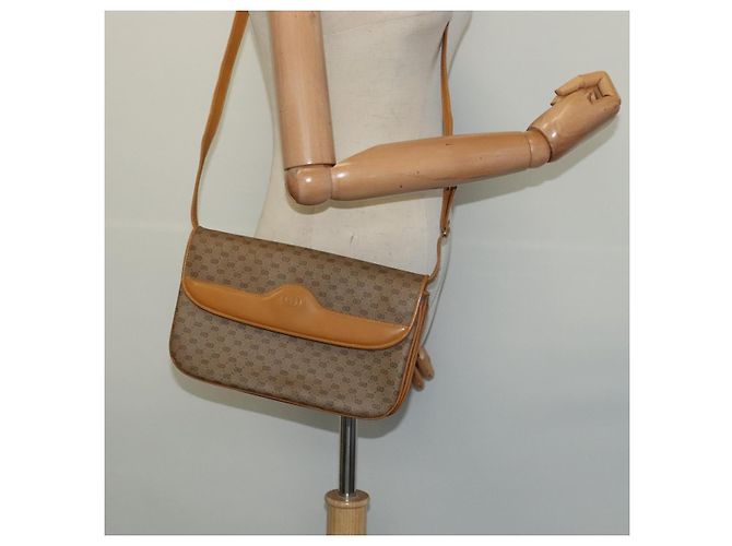 Gucci Borsa a Spalla Micro GG Supreme PVC Beige Oro 004 106 0024 Auth ki5768 D'oro - vista 23