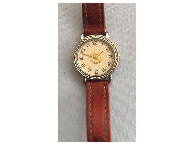 Relógio Hermès Sellier Ouro e Aço 24mm Prata - vista 2
