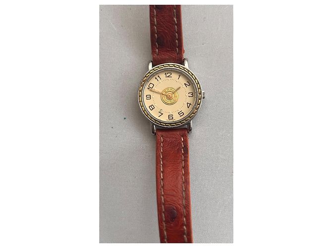Relógio Hermès Sellier Ouro e Aço 24mm Prata - vista 3