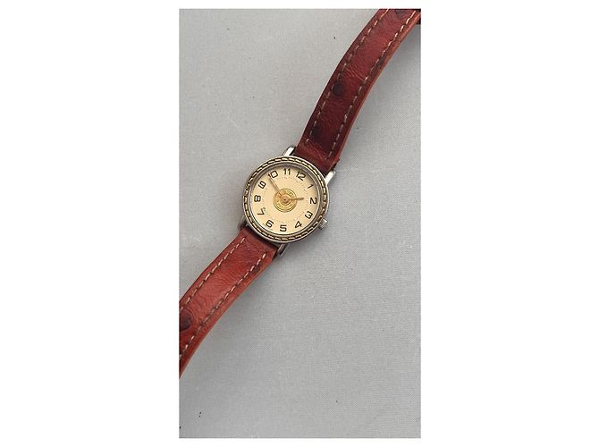 Relógio Hermès Sellier Ouro e Aço 24mm Prata - vista 5