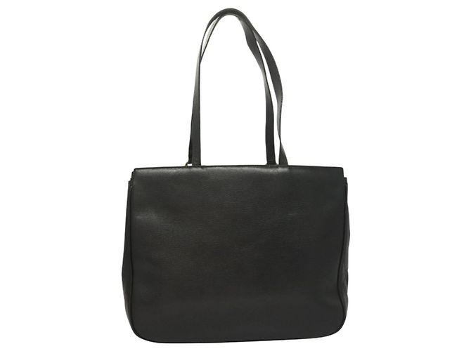 Borsa Tote Gancini in pelle nera e oro di Salvatore Ferragamo Auth bs26846 Nero D'oro - vista 3