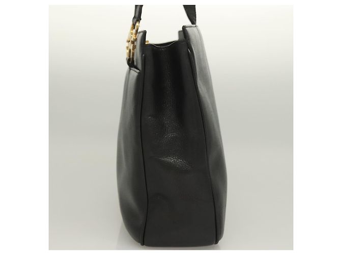 Borsa Tote Gancini in pelle nera e oro di Salvatore Ferragamo Auth bs26846 Nero D'oro - vista 4
