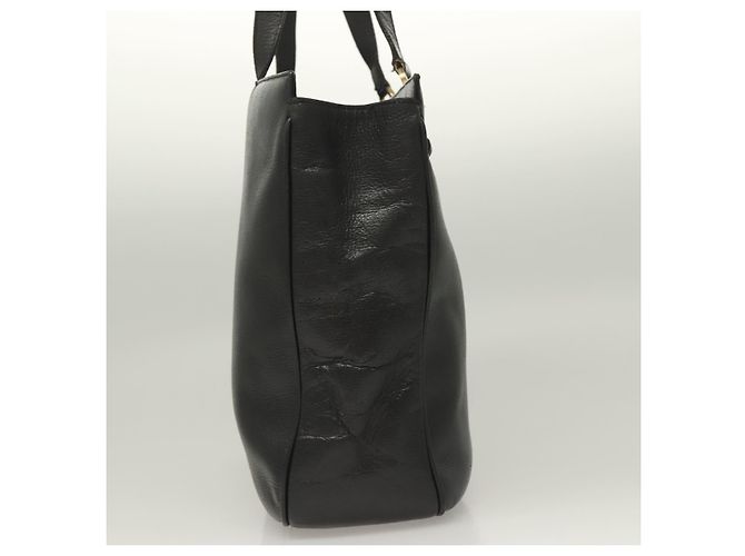 Borsa Tote Gancini in pelle nera e oro di Salvatore Ferragamo Auth bs26846 Nero D'oro - vista 5