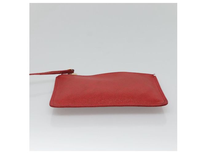 CHANEL Kaviarhaut Rucksack Kaviarhaut Rot Gold CC Auth 127574 - Ansicht 23