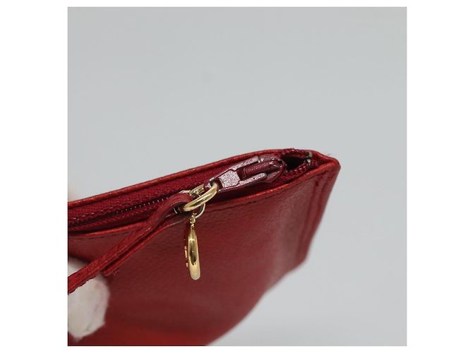 CHANEL Kaviarhaut Rucksack Kaviarhaut Rot Gold CC Auth 127574 - Ansicht 25
