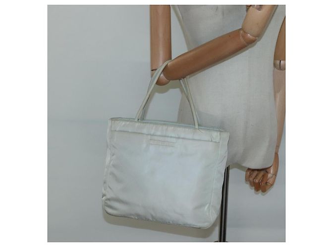 PRADA Borsa a mano in nylon bianco Auth bs26886 - vista 23