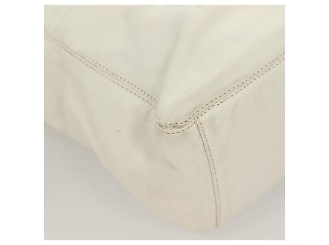CHANEL Ketten-Tote Tasche aus Lammleder Weiß CC Auth 128237 - Ansicht 12