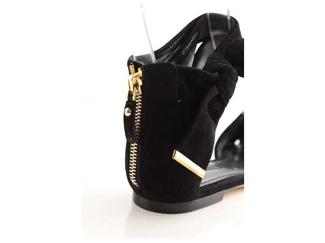 Louis Vuitton Sandali in suede neri Nero - vista 3