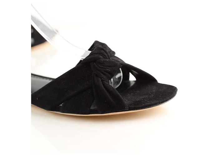 Louis Vuitton Sandali in suede neri Nero - vista 4