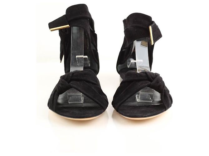 Louis Vuitton Sandali in suede neri Nero - vista 5