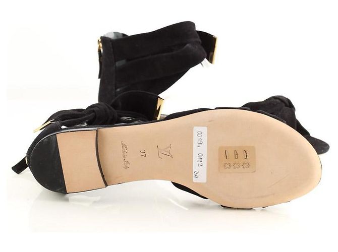 Louis Vuitton Sandali in suede neri Nero - vista 6