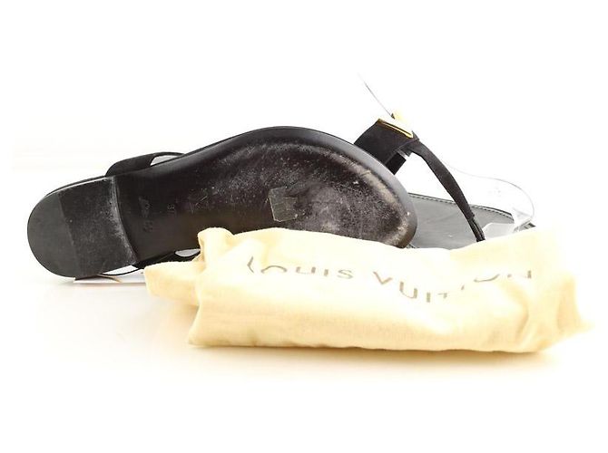 Louis Vuitton Infradito in suede nero - vista 6