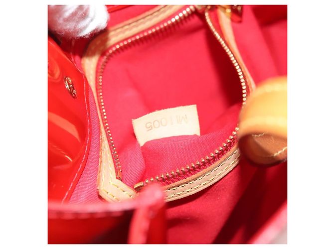 LOUIS VUITTON Monogram Vernis Reade PM Borsa a Mano Rossa M91088 LV Auth bs26765 Rosso - vista 12