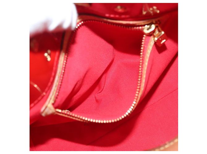 LOUIS VUITTON Monogram Vernis Reade PM Borsa a Mano Rossa M91088 LV Auth bs26765 Rosso - vista 21