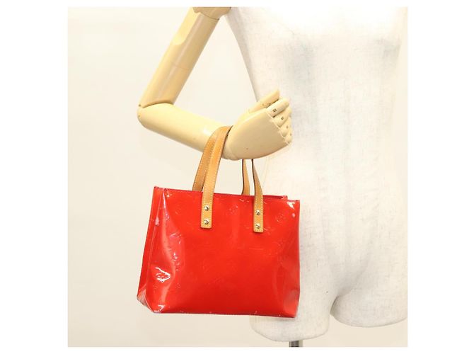 LOUIS VUITTON Monogram Vernis Reade PM Borsa a Mano Rossa M91088 LV Auth bs26765 Rosso - vista 22