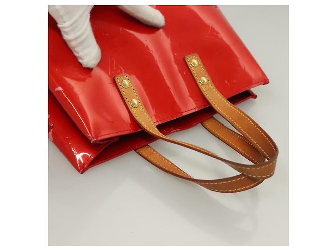 LOUIS VUITTON Monogram Vernis Reade PM Borsa a Mano Rossa M91088 LV Auth bs26765 Rosso - vista 6