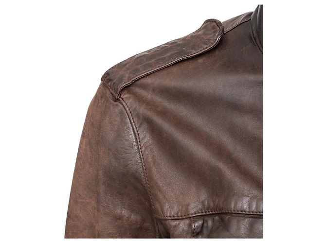 Autre Marque Brogden Lederjacke Braun - Ansicht 12