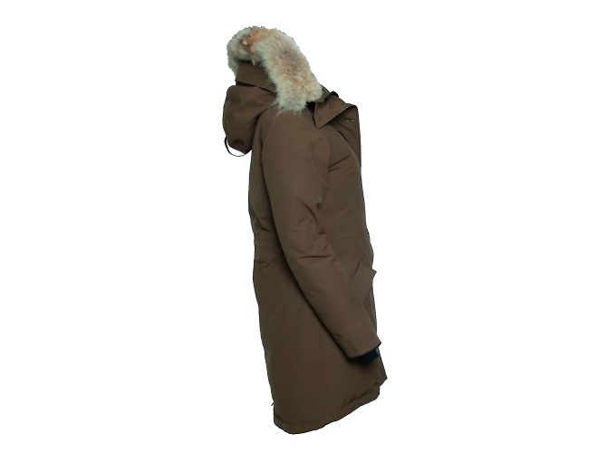 Canada Goose, parka de nailon verde con capucha de piel - vista 2