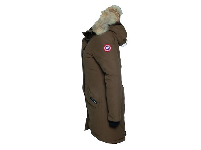 Canada Goose, parka de nailon verde con capucha de piel - vista 4