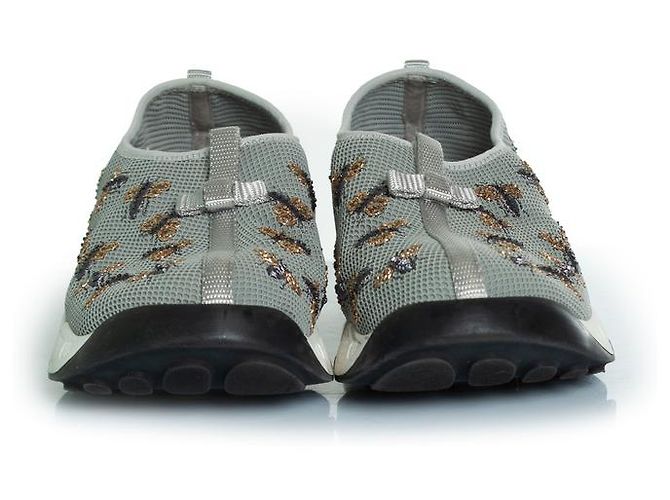 Christian Dior Dior, graue Biene verzierte Mesh-Fusionsneaker - Ansicht 5