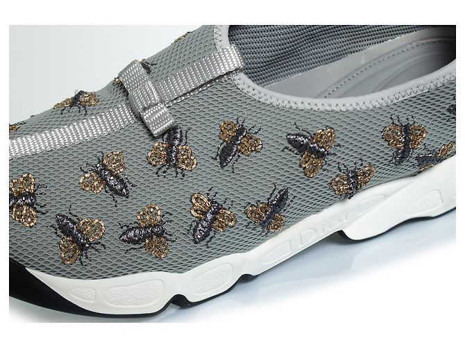 Christian Dior Dior, graue Biene verzierte Mesh-Fusionsneaker - Ansicht 8