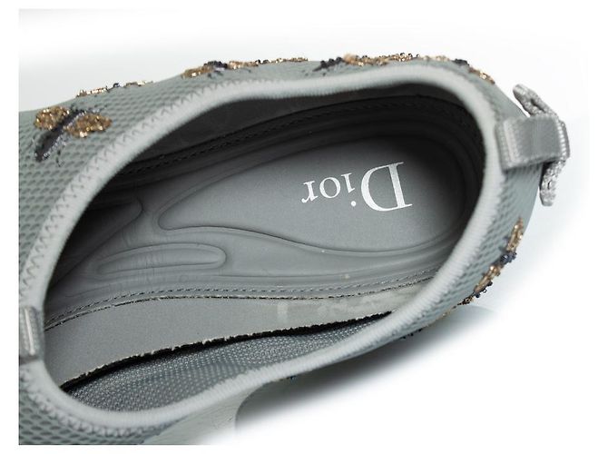 Christian Dior Dior, graue Biene verzierte Mesh-Fusionsneaker - Ansicht 9