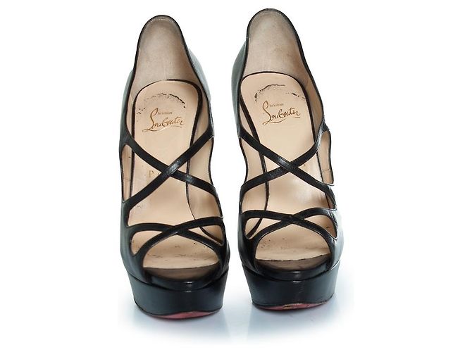 Christian Louboutin, décolleté platform Black Mademoi Nero - vista 3