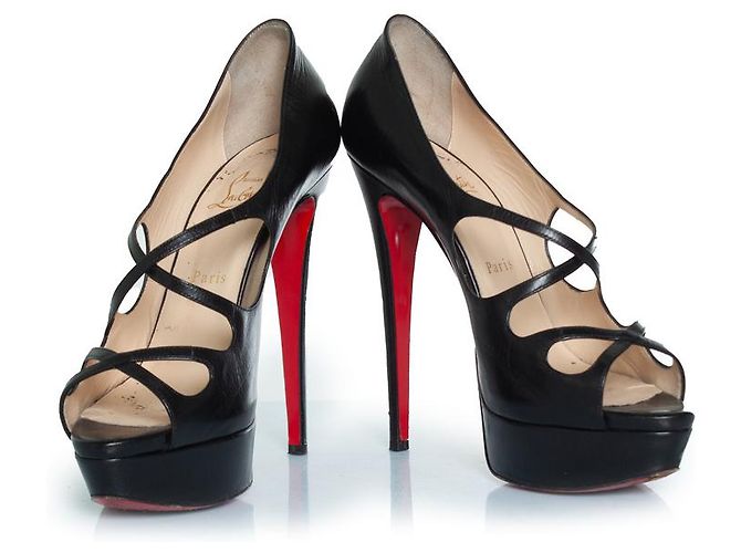 Christian Louboutin, décolleté platform Black Mademoi Nero - vista 5