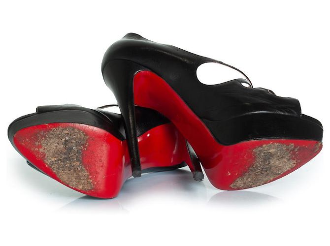 Christian Louboutin, décolleté platform Black Mademoi Nero - vista 7