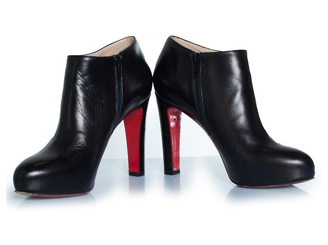 Stivaletti in pelle nera Christian Louboutin - vista 6