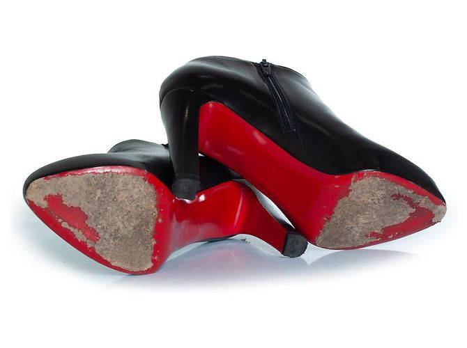 Stivaletti in pelle nera Christian Louboutin - vista 7
