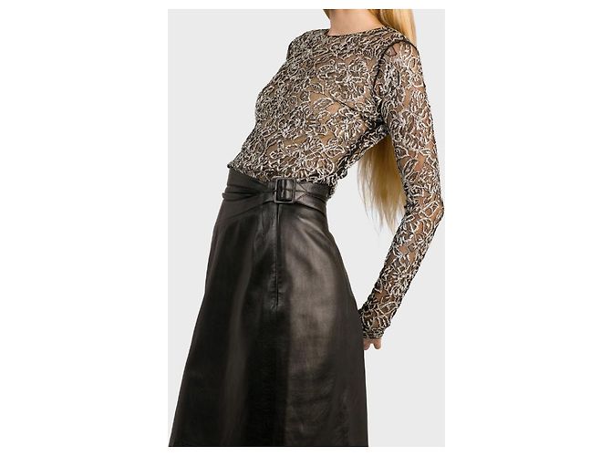Top in pizzo nero e argento Dior - vista 5