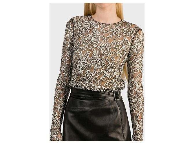 Top in pizzo nero e argento Dior - vista 6