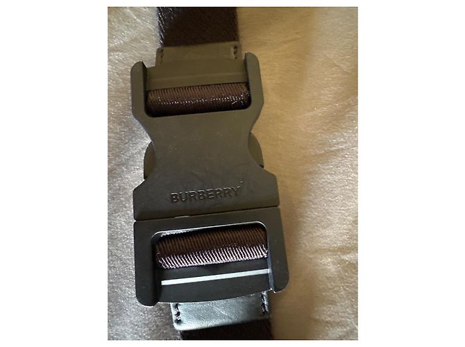 borsa a cintura Burberry nera e bianca in tessuto Nero Bianco - vista 3