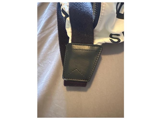 borsa a cintura Burberry nera e bianca in tessuto Nero Bianco - vista 8
