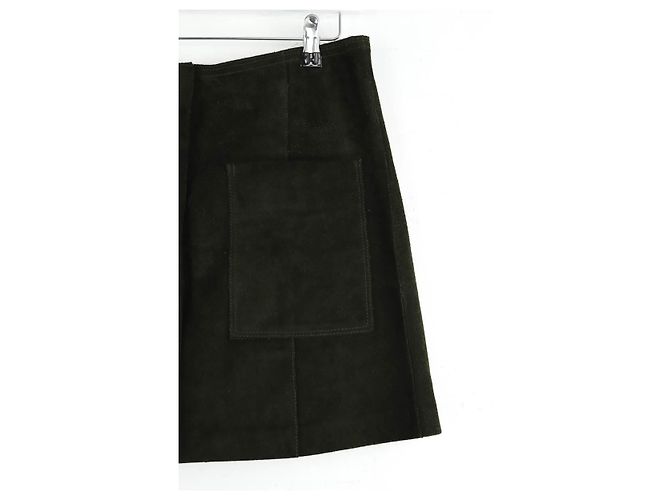 Isabel Marant Etoile Mini falda de ante verde - vista 2