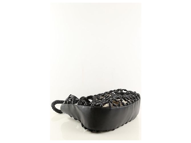 Antik Batik Schwarze Lederhandtasche - Ansicht 3