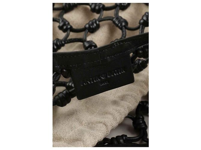 Antik Batik Schwarze Lederhandtasche - Ansicht 4