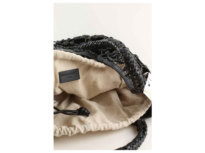 Antik Batik Schwarze Lederhandtasche - Ansicht 5