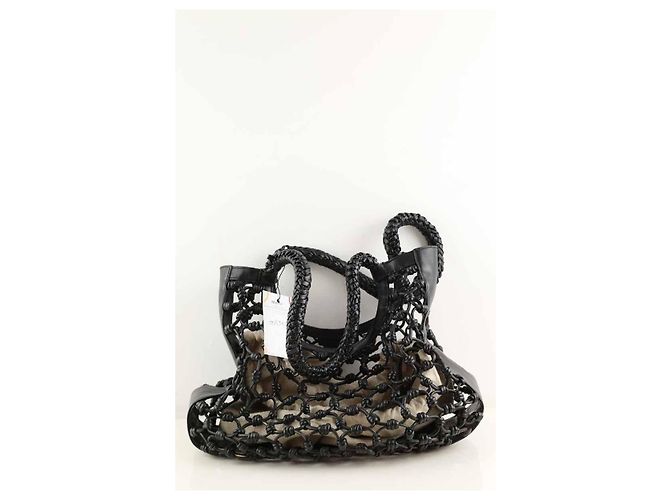 Antik Batik Schwarze Lederhandtasche - Ansicht 6