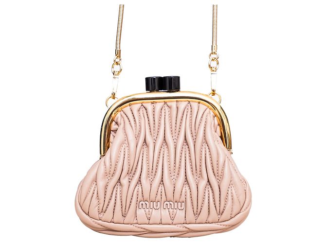 Miu Miu Belle Mini Matelassé Clutch Rosa - vista 2