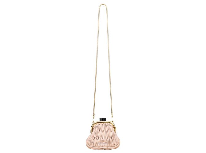 Miu Miu Belle Mini Matelassé Clutch Rosa - vista 3