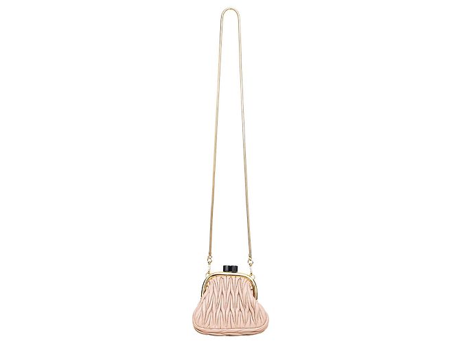 Miu Miu Belle Mini Matelassé Clutch Rosa - vista 4