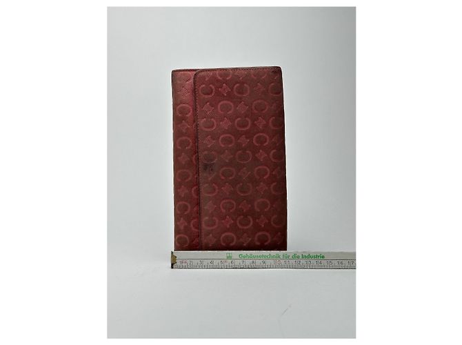 Triomphe Céline Vintage Celine suede macadam Monogram Wallet pink Brown - view 10