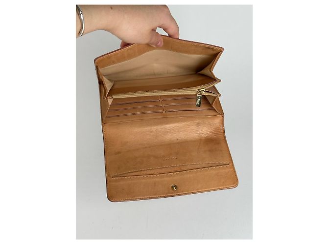 Triomphe Céline Vintage Celine suede macadam Monogram Wallet pink Brown - view 12