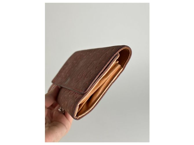 Triomphe Céline Vintage Celine suede macadam Monogram Wallet pink Brown - view 7